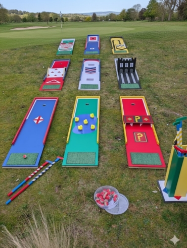 Competitive crazy golf set
